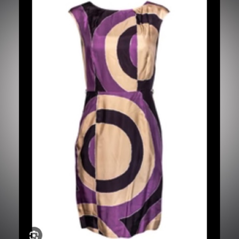 Max Mara sz 10 print silk sheath dress